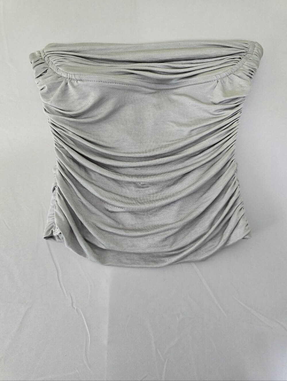 Allen B. by Allen Schwartz Silver Tube Top Size Small